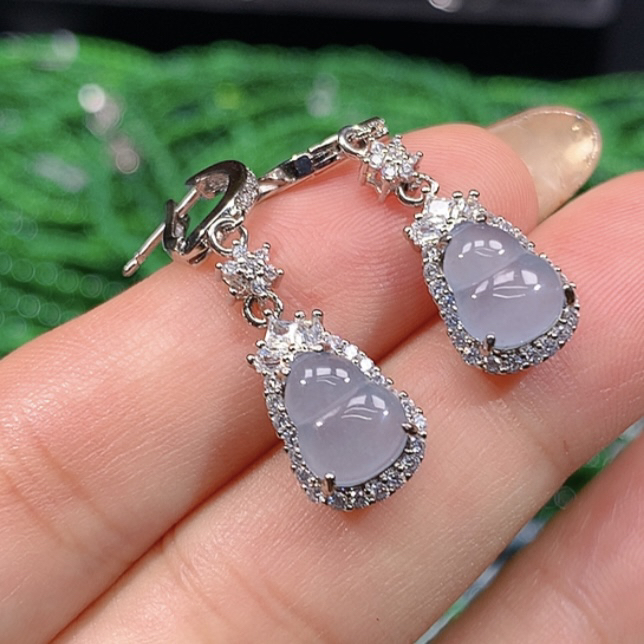 天然A货翡翠耳包葫芦