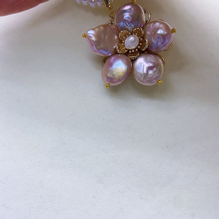 淡水珍珠颈饰银S925镶嵌