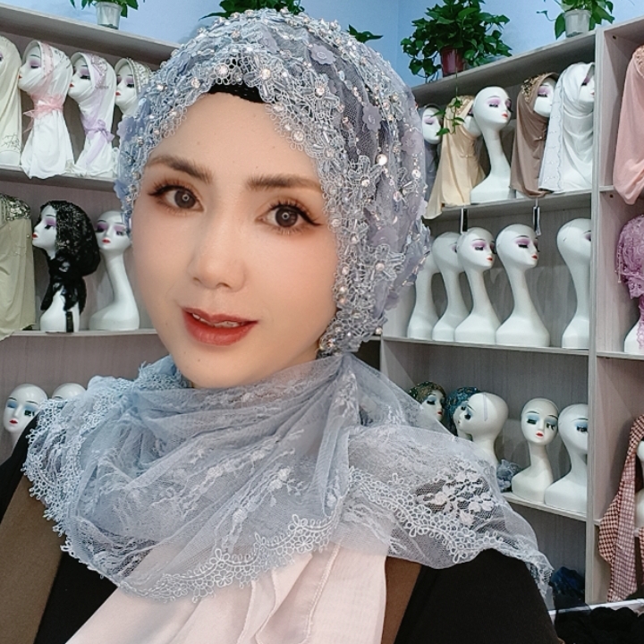 高端珠管绣披肩帽