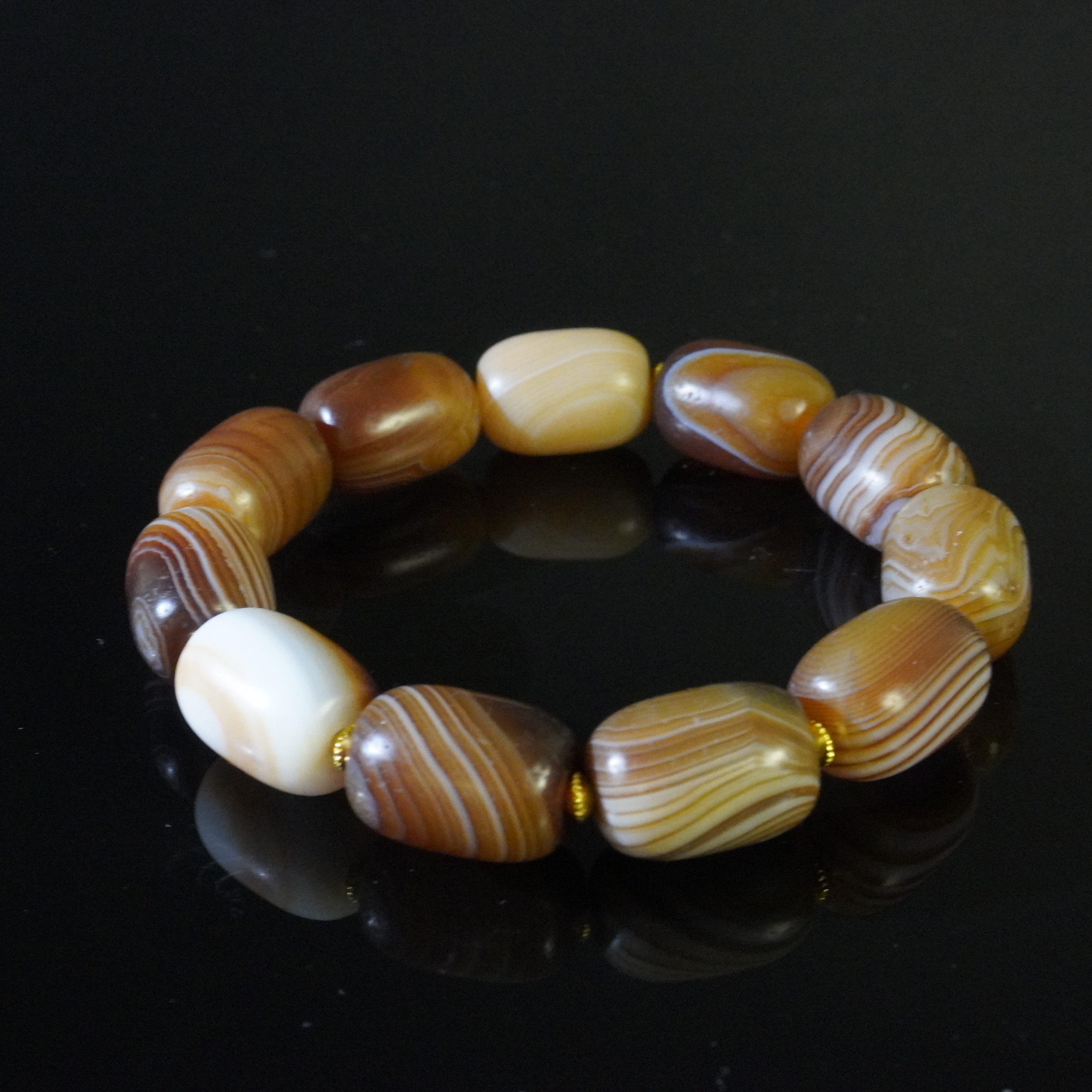 【国营/槐荫/手串】清晚期缠丝玛瑙手串/HY358269