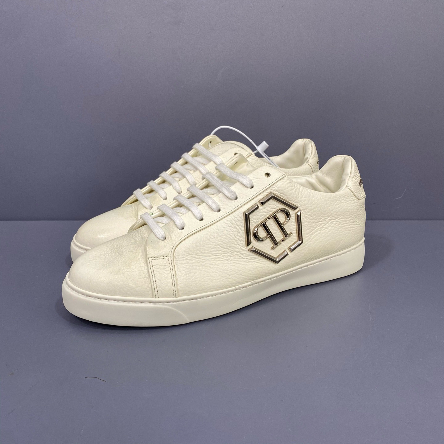 99新 Philipp Plein 42码 pp米白色板鞋 磨损很小 休闲鞋 28