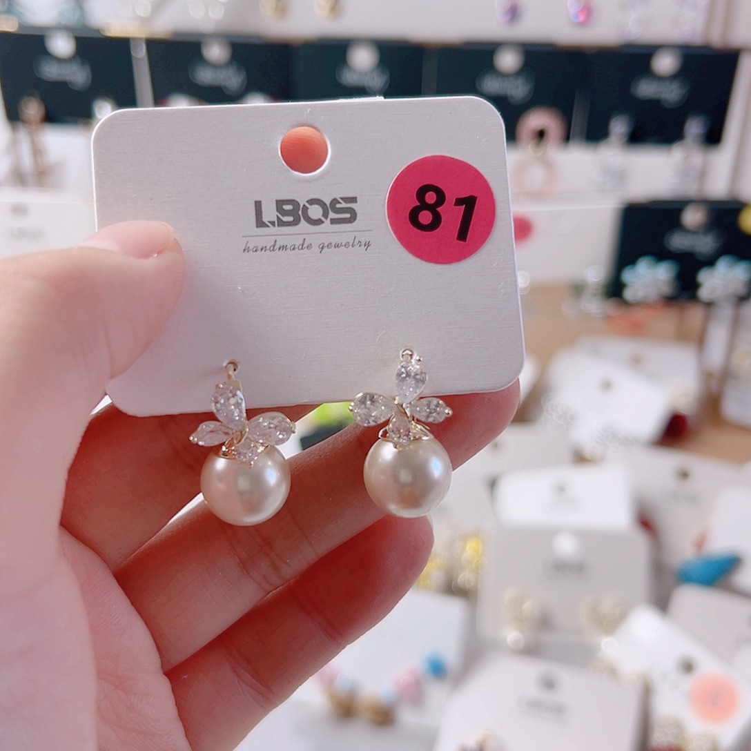 锆石纯铜合金耳环