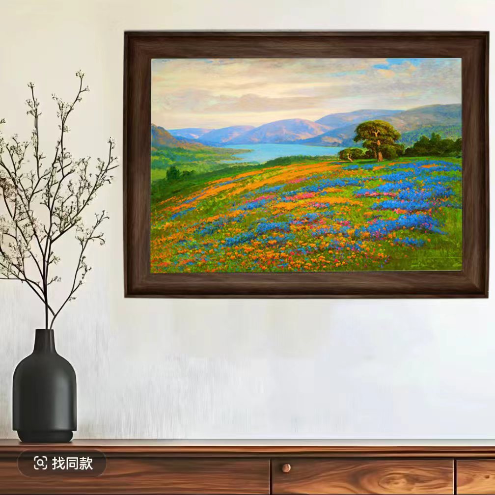 6357-加利福尼亚春天风景客厅餐厅复古装饰挂画