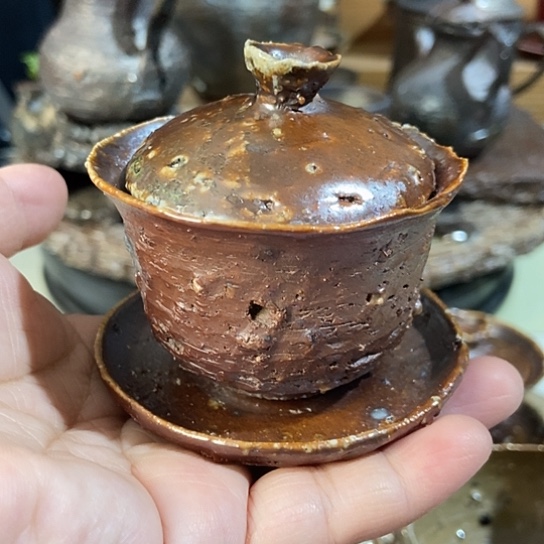 杯小盖碗柴烧裸烧手作品