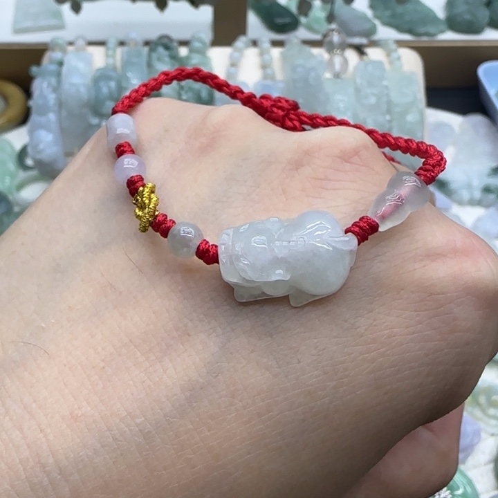 翡翠未镶嵌手链貔貅手绳