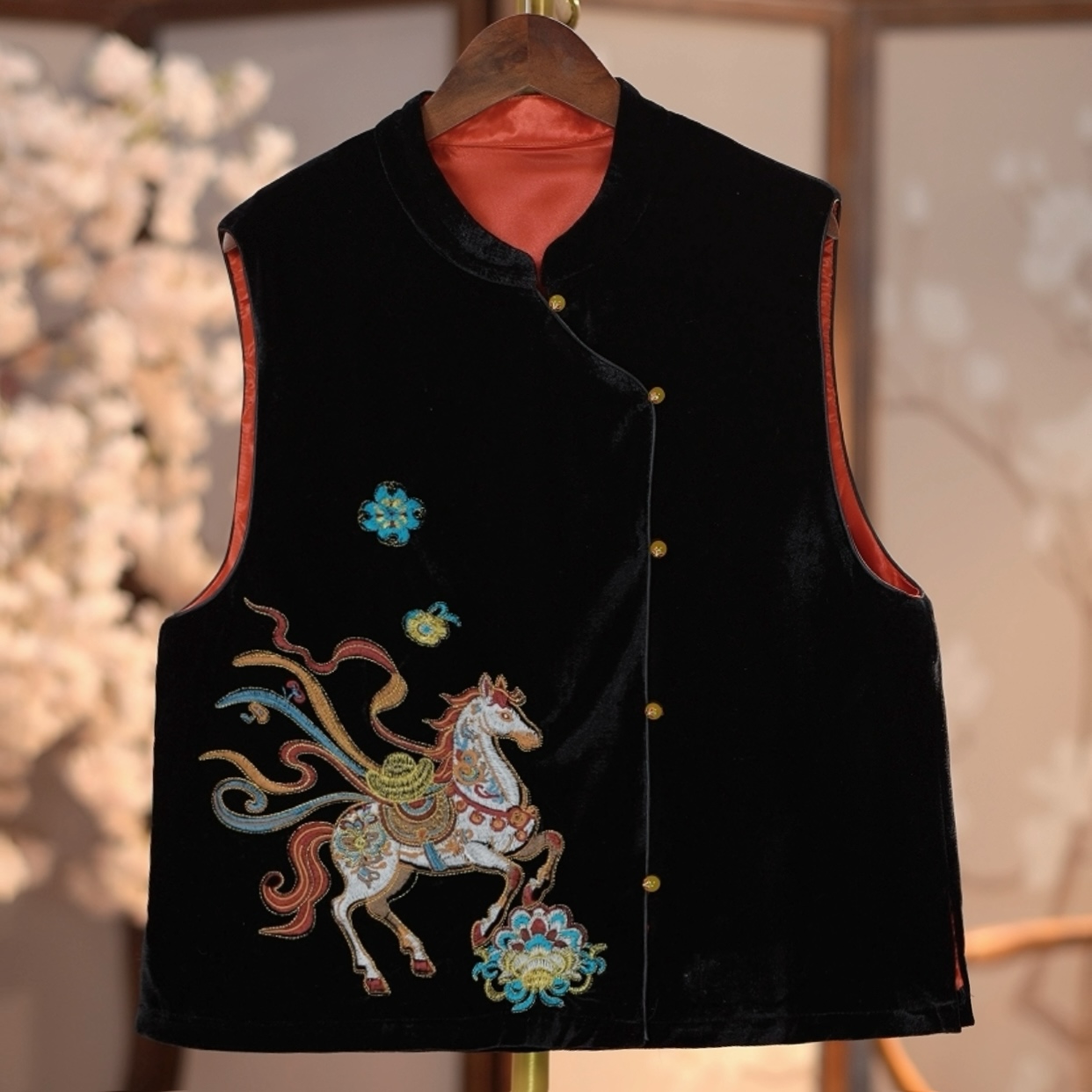 《霜降雪-马甲》新中式国风女士百搭丝绒重工刺绣马甲