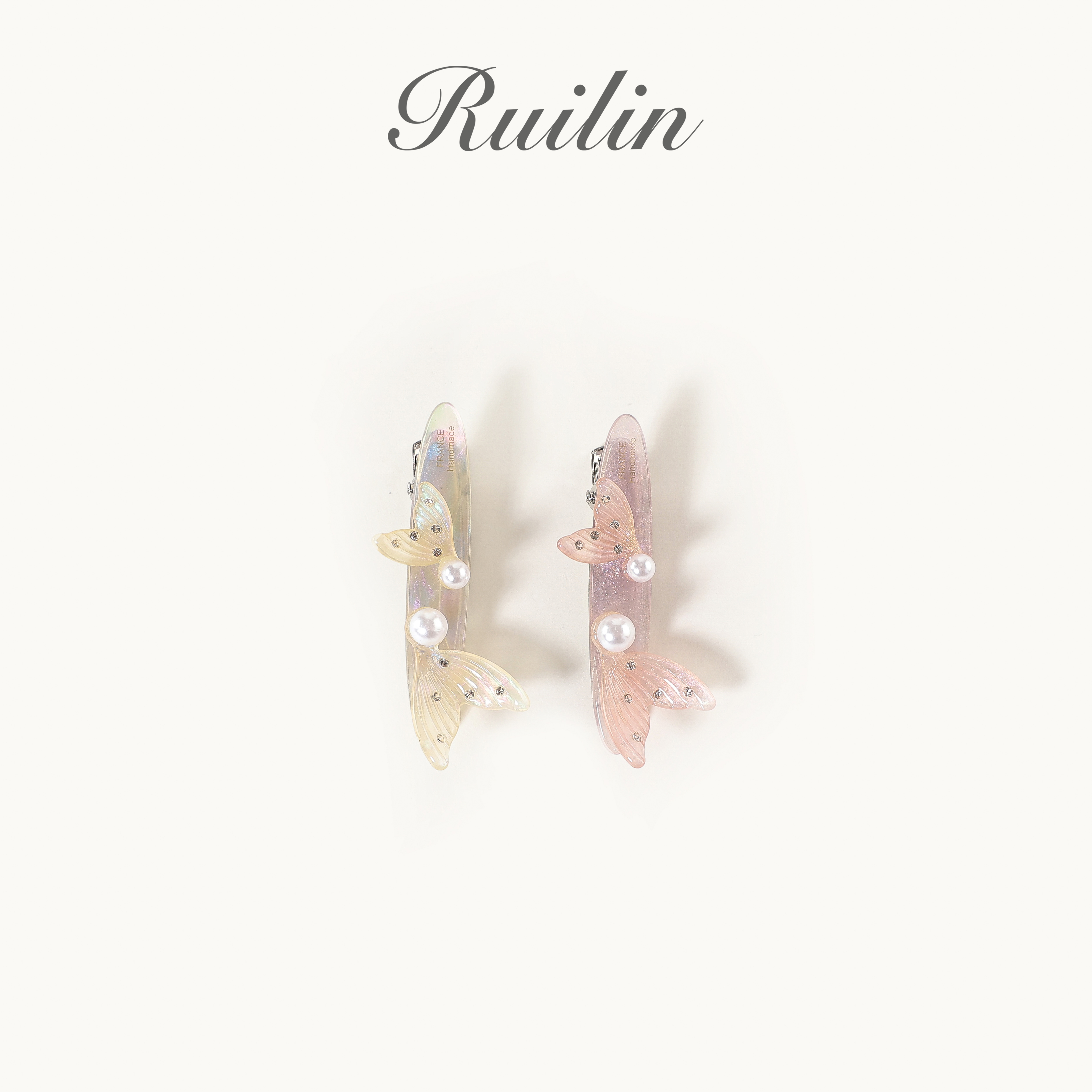 RUILIN【珍珠人鱼】发夹气质百搭带珠带钻高级感
