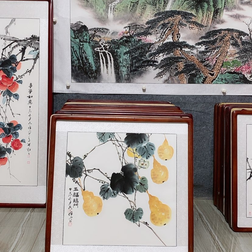 【闪购商品】国画书画作品带框65×65厘米