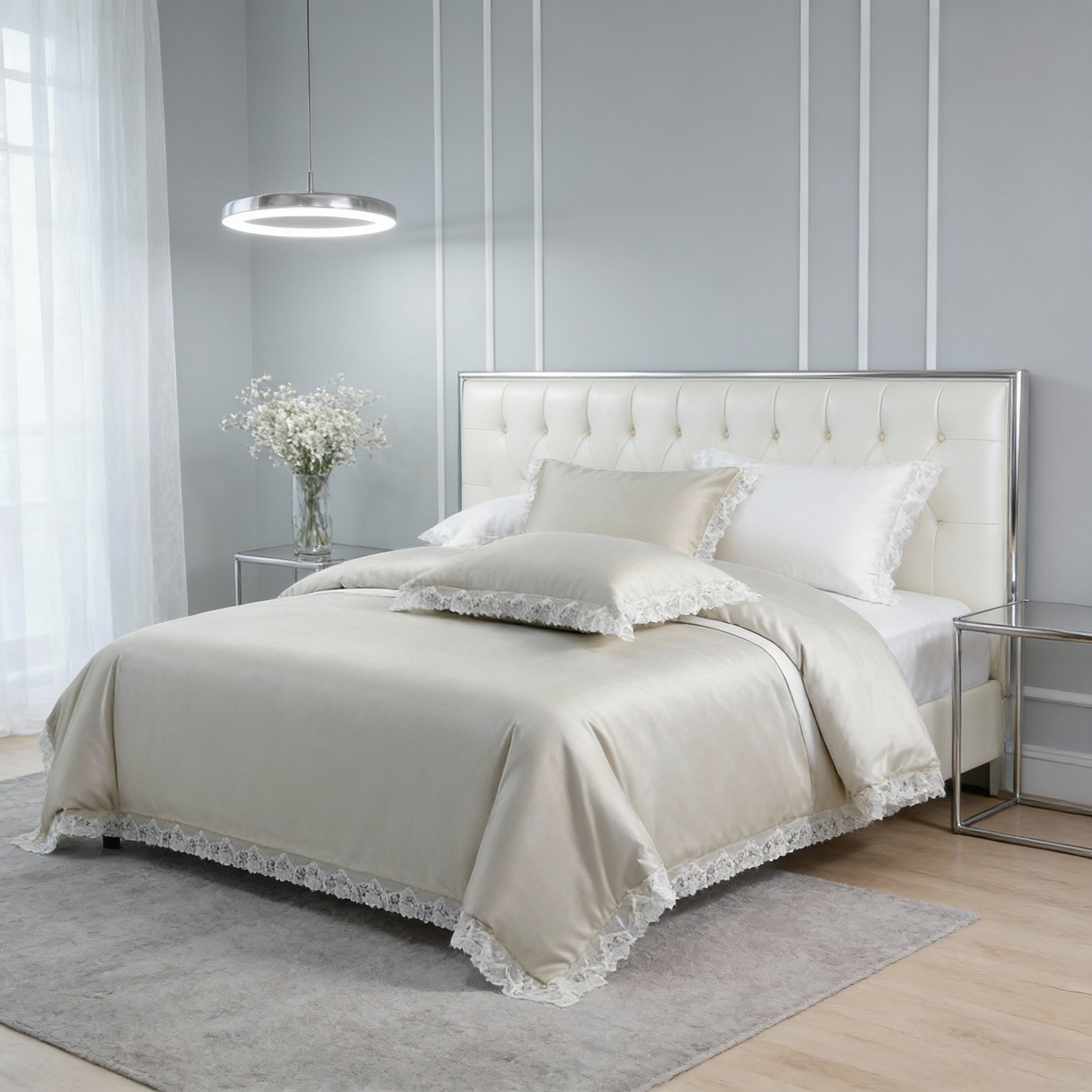 【康芙缇】长绒棉蕾丝四件套：弥初