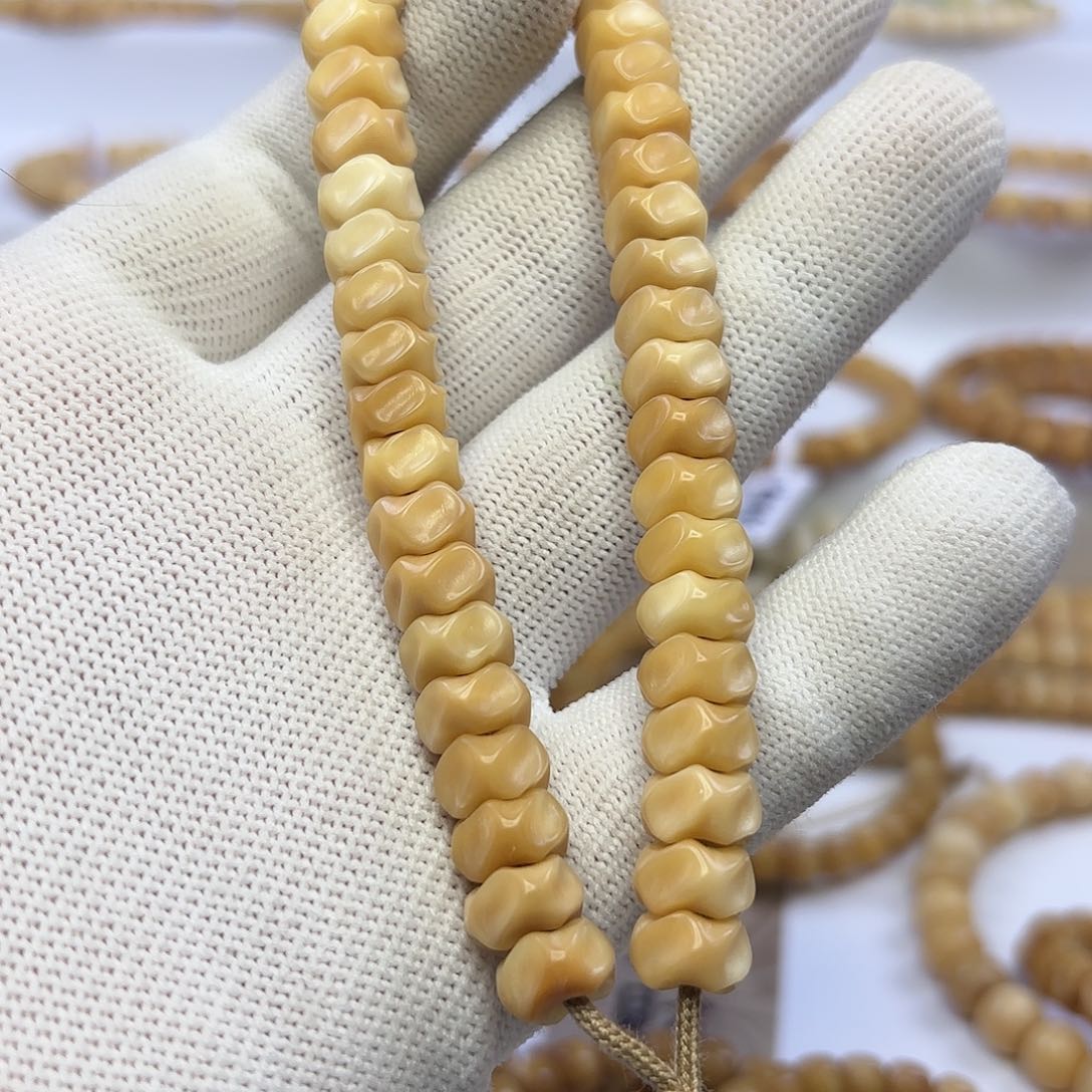 菩提根/象牙果手串十*龙脊菩提雕刻龙骨