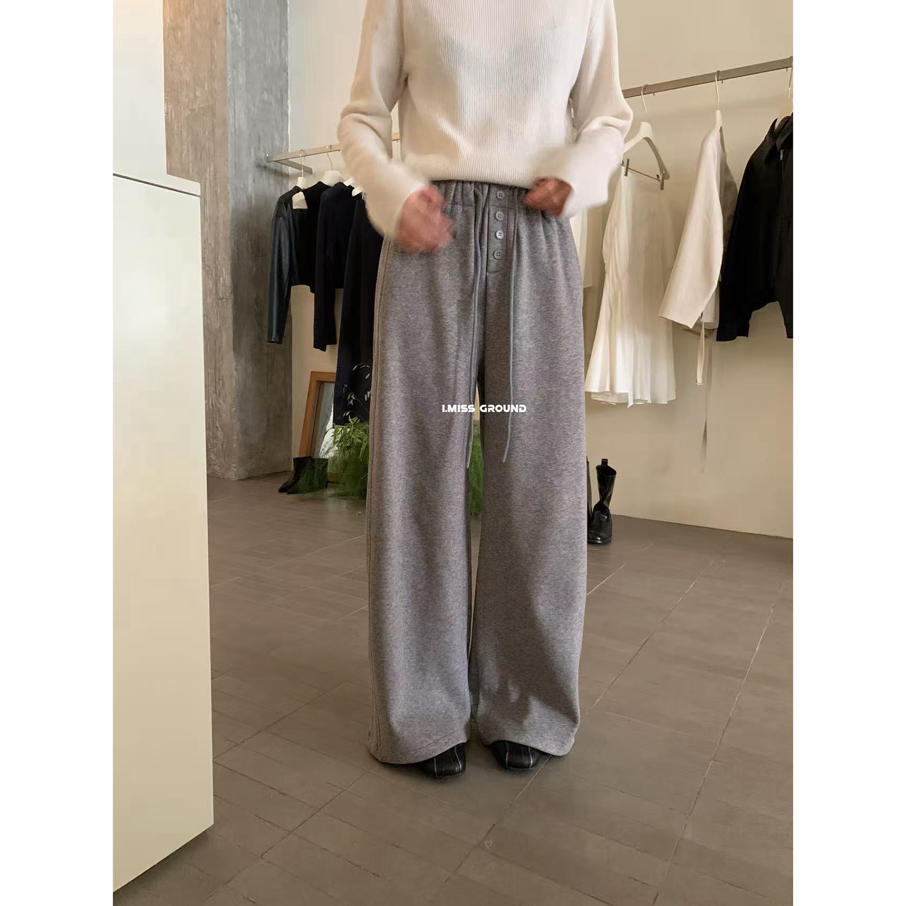 imiss@80873 韩系简约气质加厚加绒显瘦休闲裤（裤长99左右