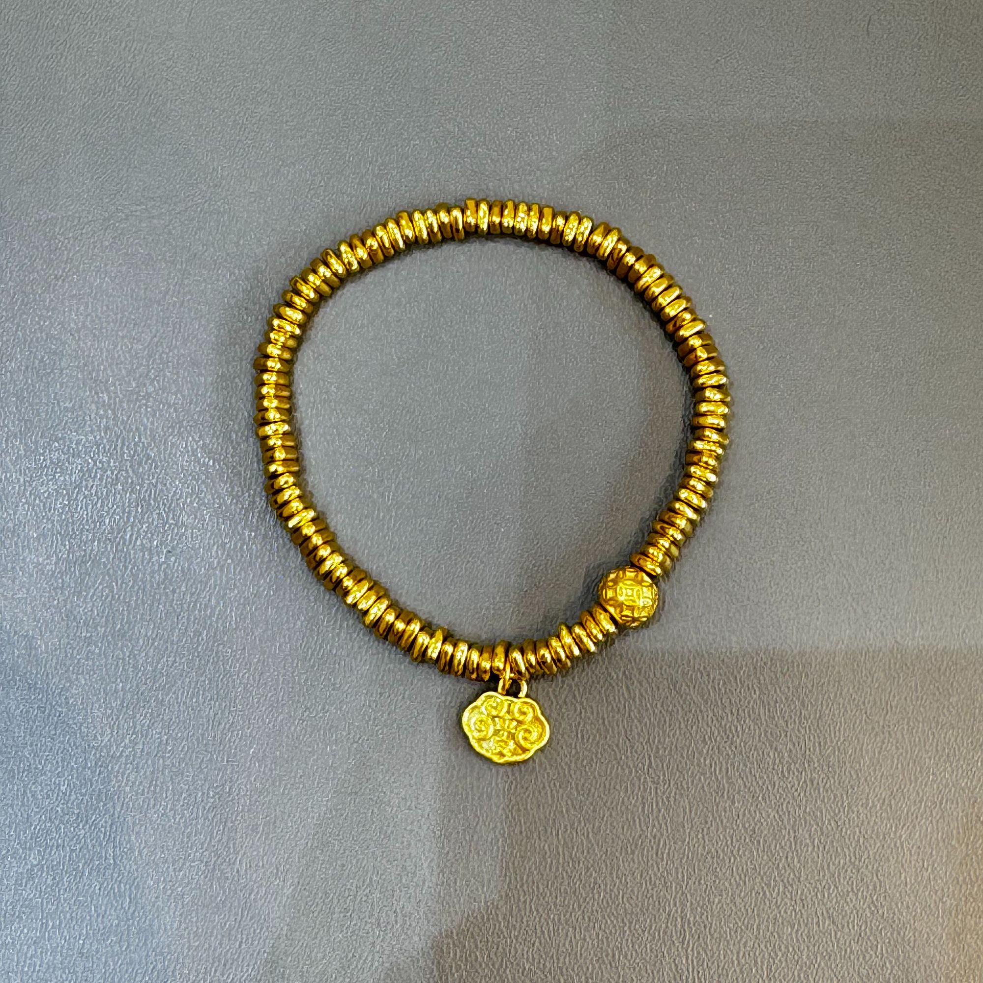 【W甄芝系列】足金999  祥云龙珠盘缠