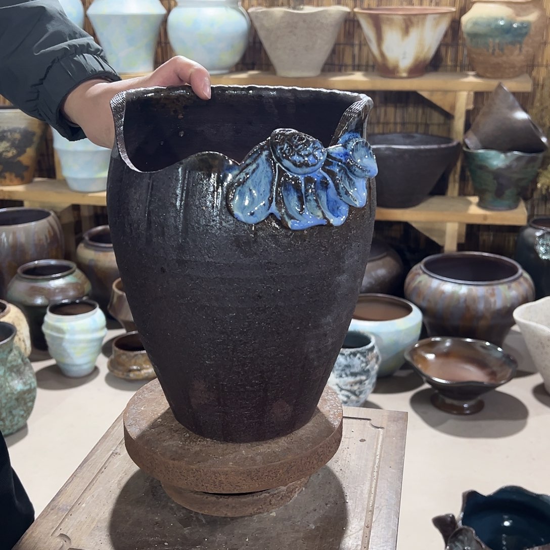 紫砂花盆高27/20花盆