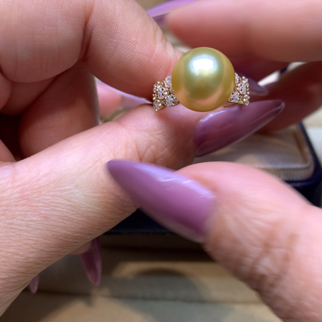 银S925镶嵌戒指海水珍珠