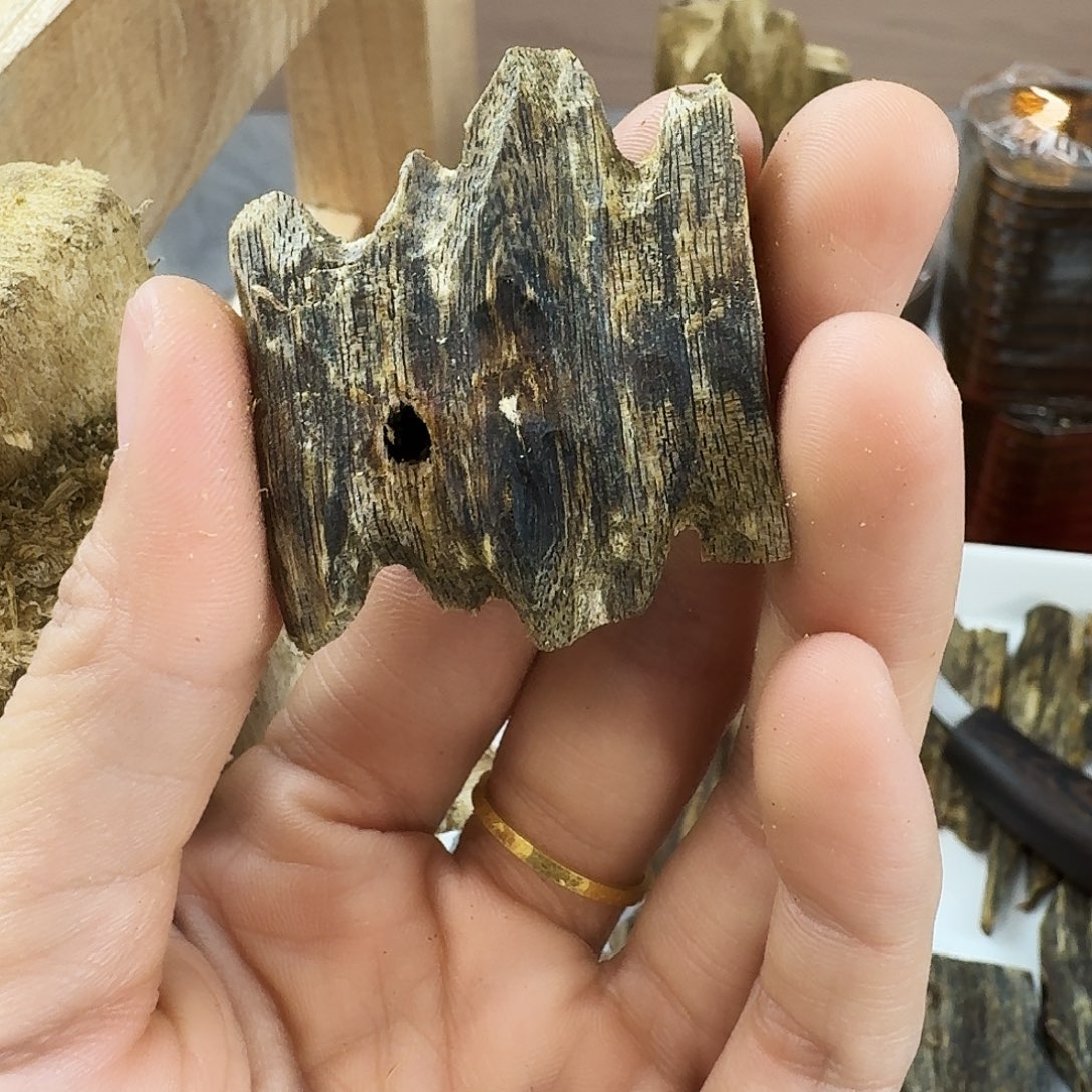 香料绿奇楠白棋块料一个