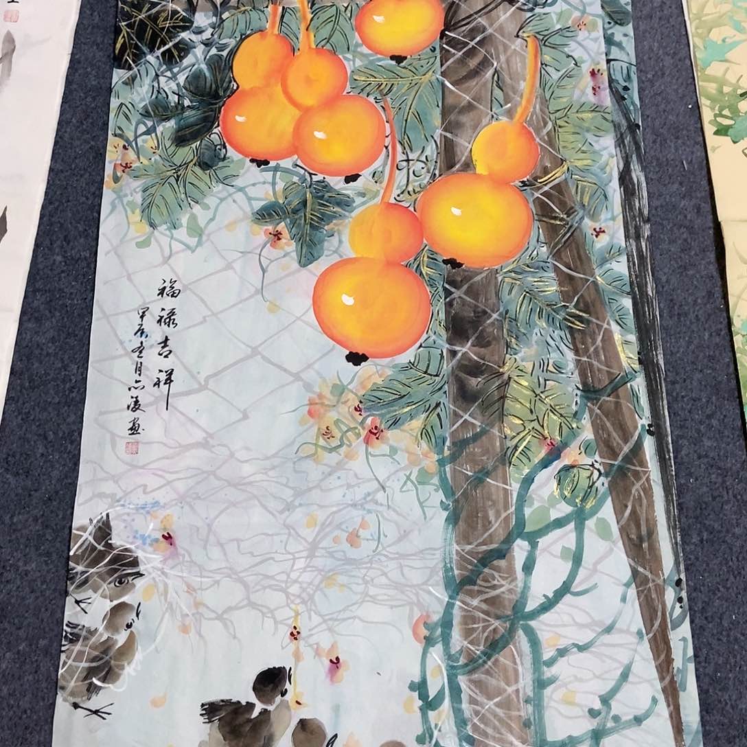 国画四尺花鸟一副