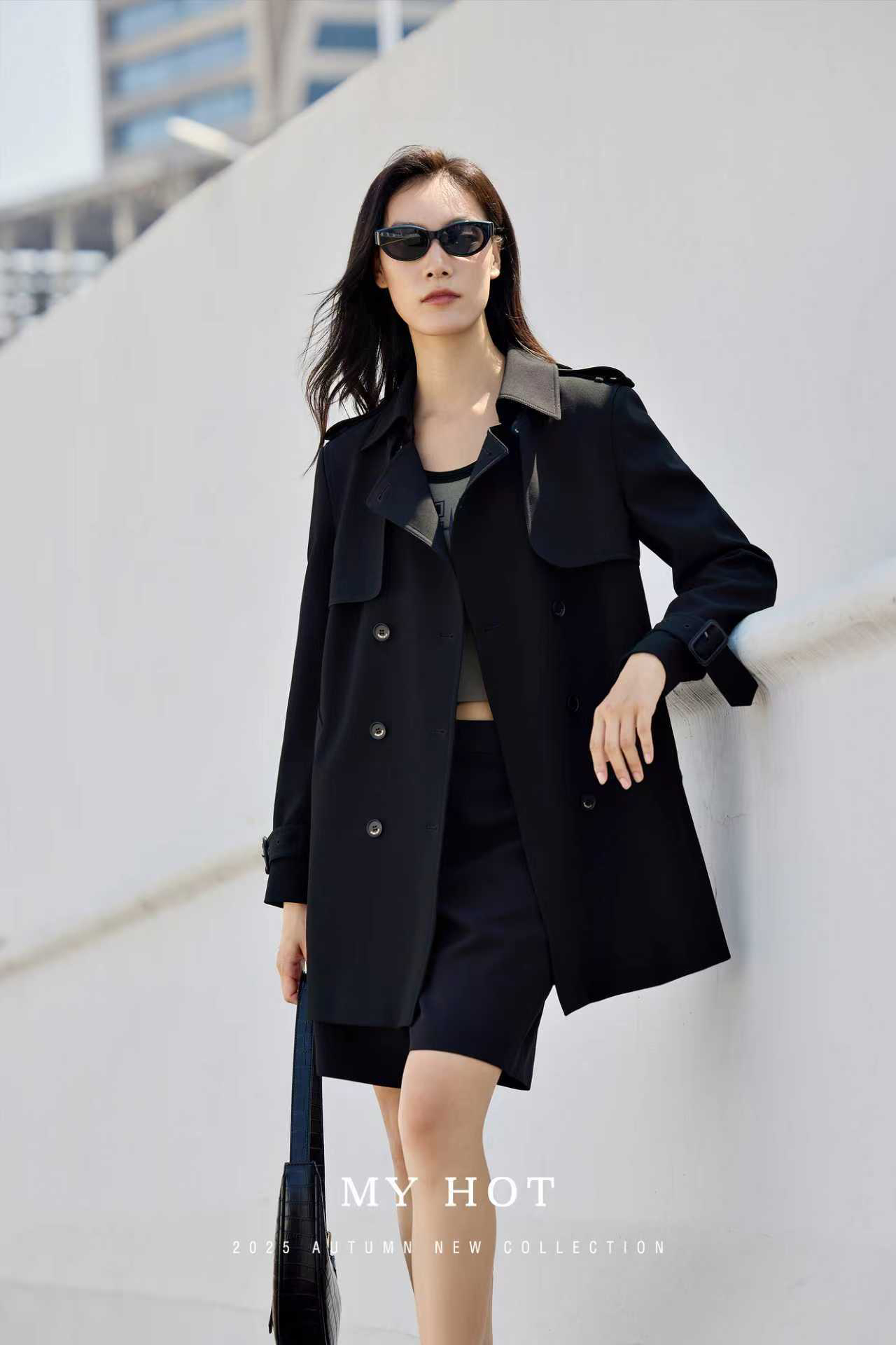 H424316020華家曼2025秋季新款中长款时尚风衣外套