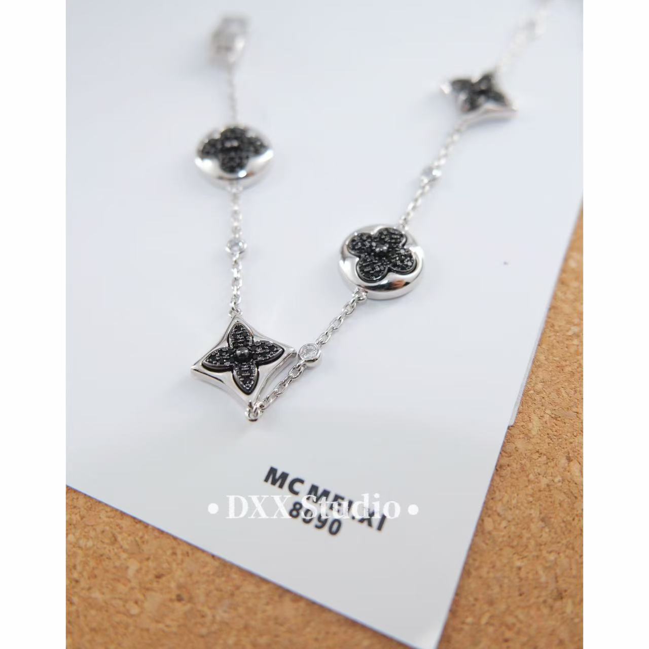 铜合金手链 小众设计素款黑色系手链45309