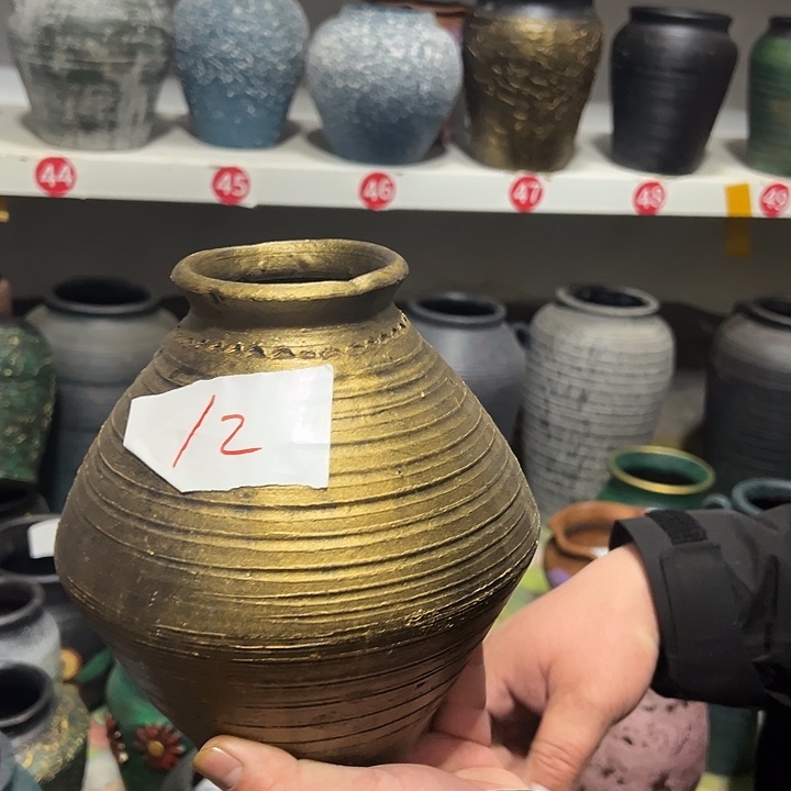 瑕疵带孔金色飞碟高20口8