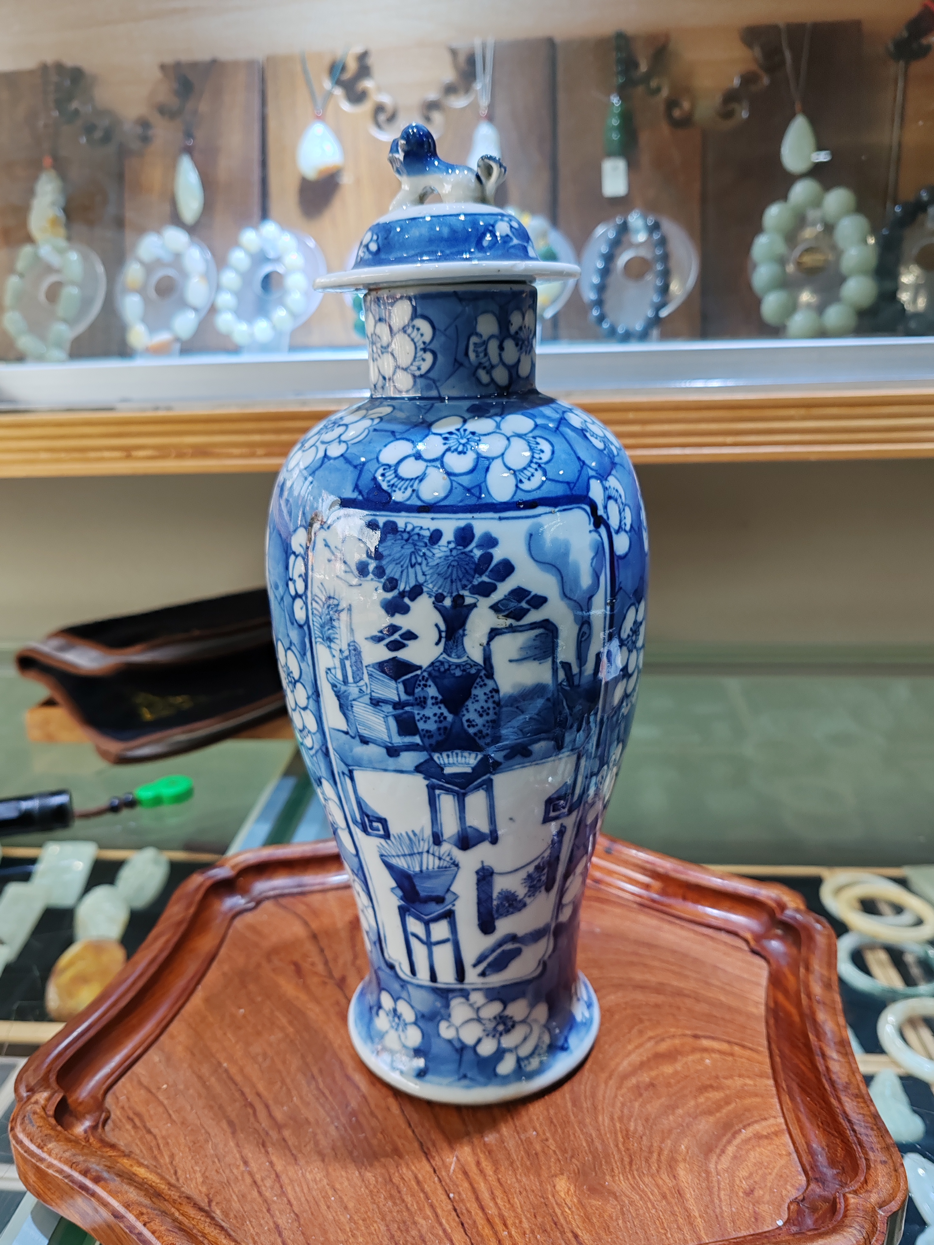 青花瓷器瓶，平安花卉冰梅瓶