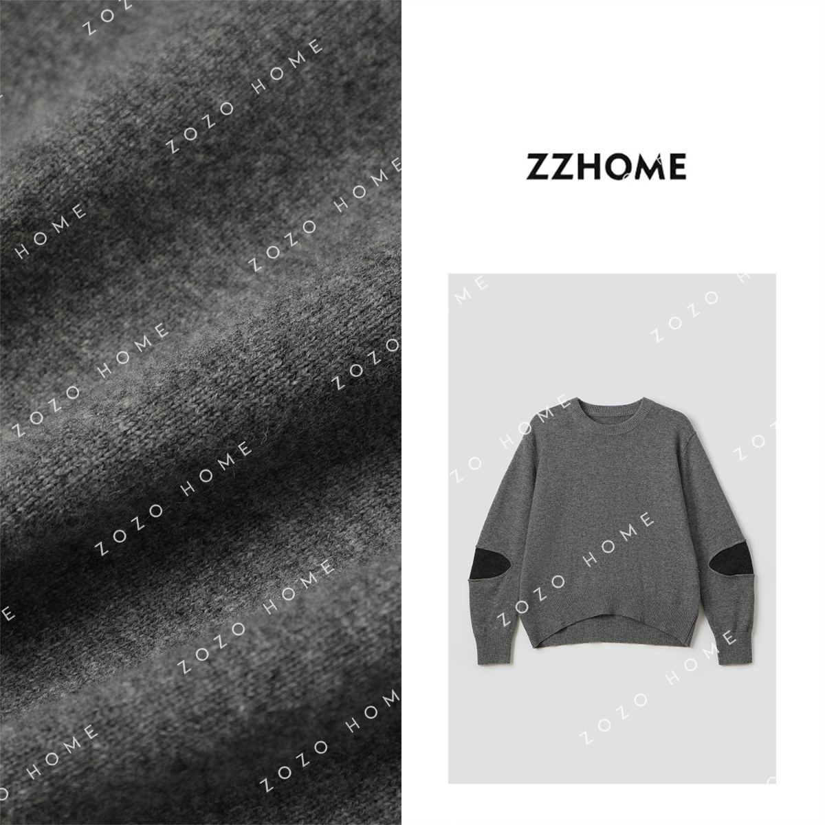【ZOZO HOME】“暮色”1OO美丽奴羊毛撞色针织毛衣q170248p