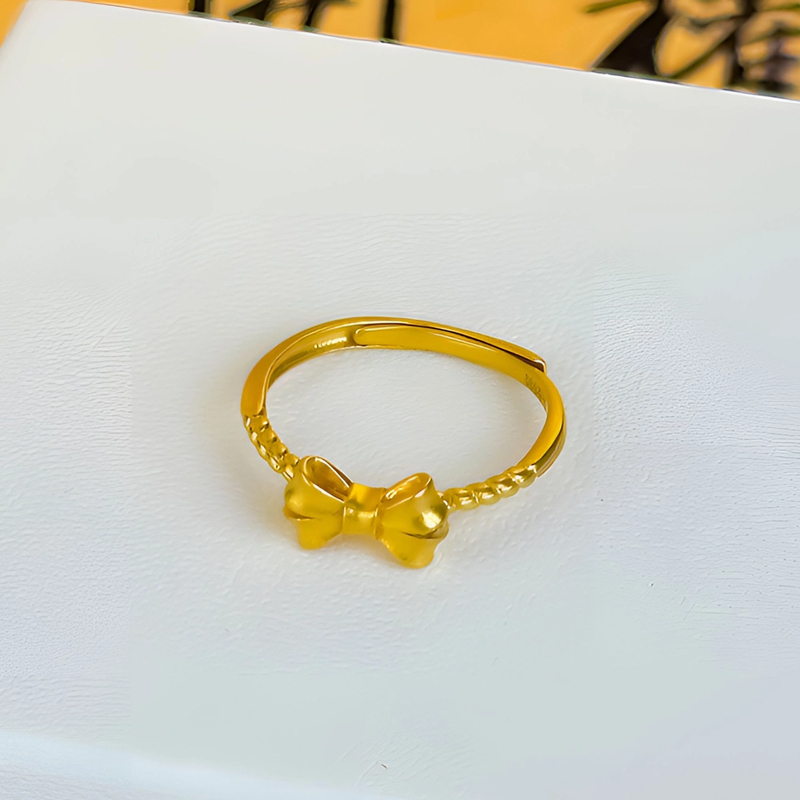 足银戒指 蝴蝶结戒指