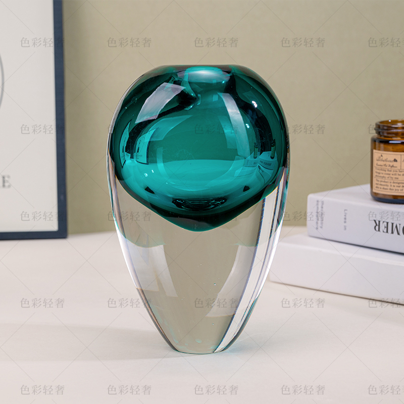 L457 现代化居家装饰摆件花瓶水湖蓝高颜值创意摆件