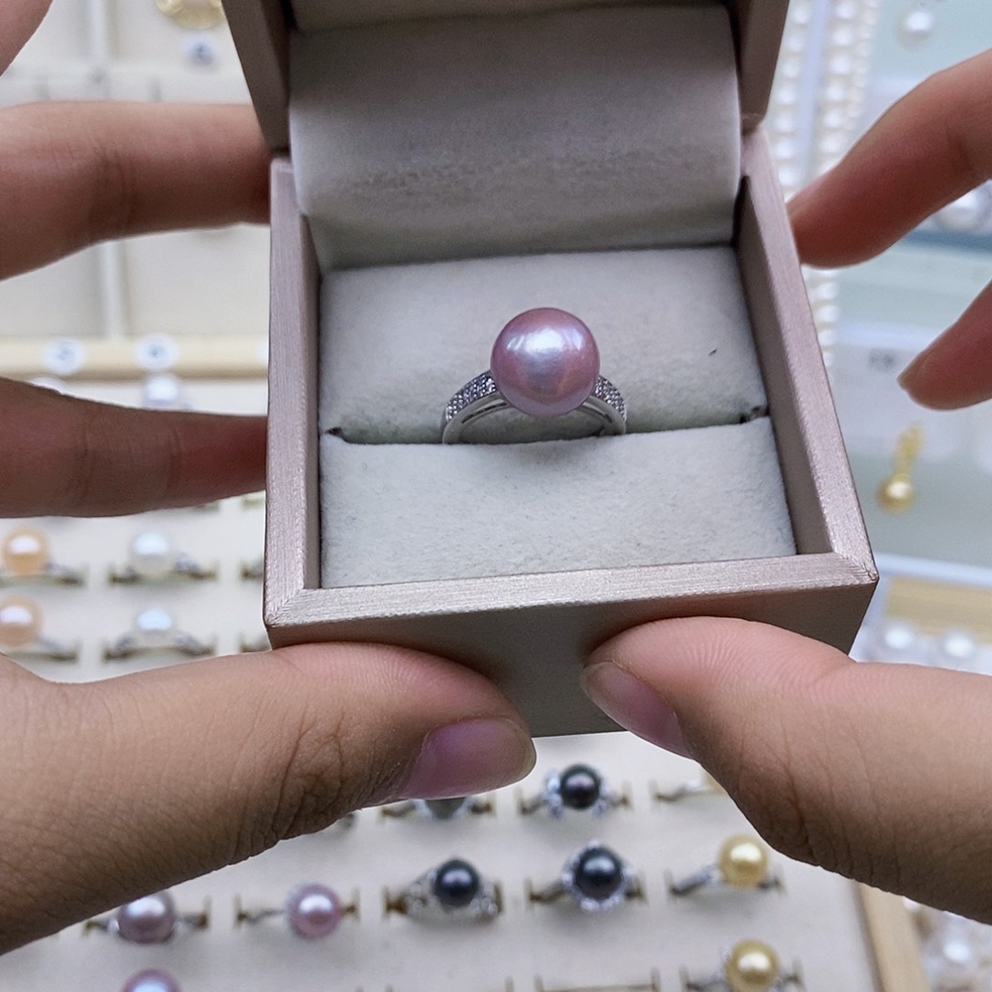 宁***乐戒指淡水珍珠合金微瑕珠介意勿拍