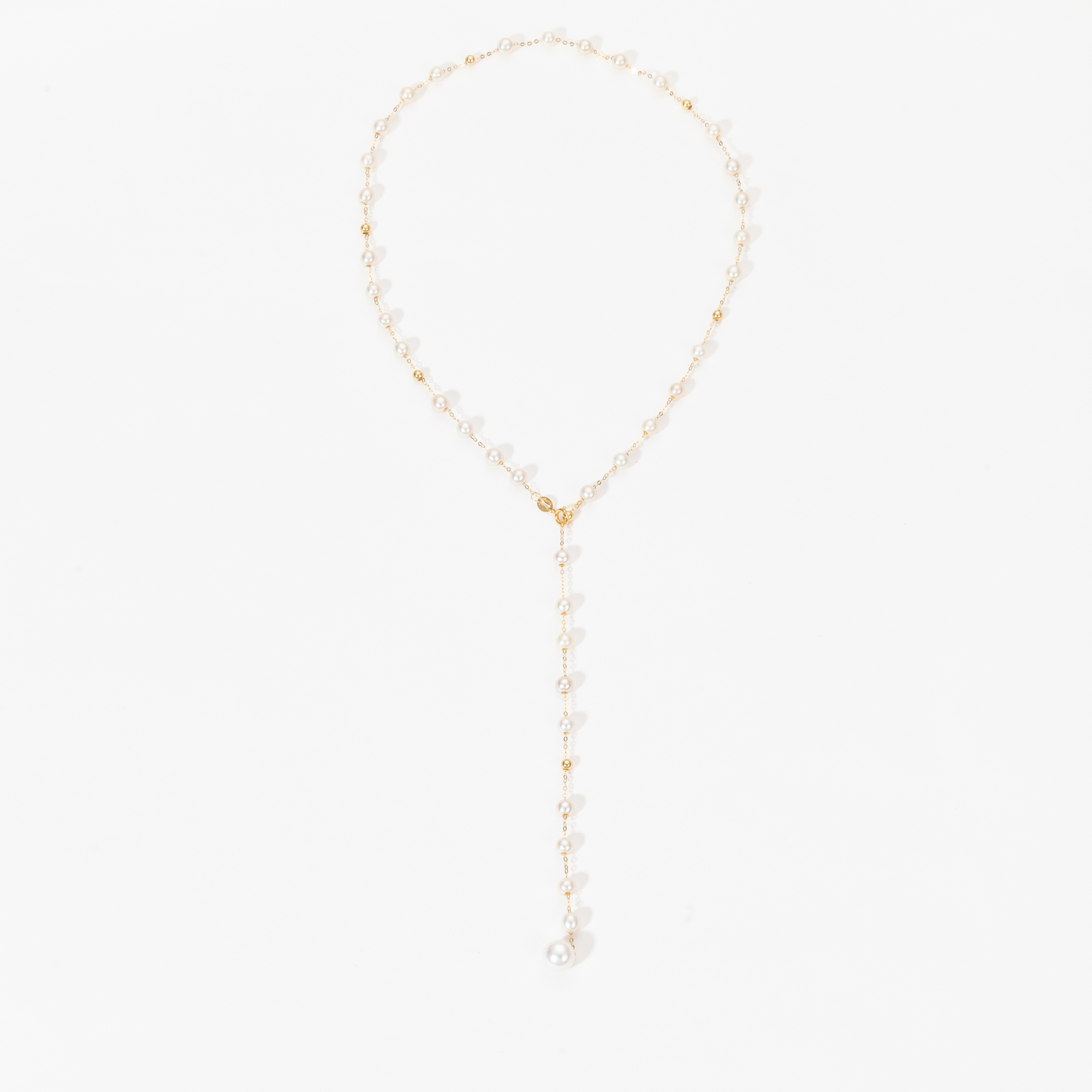 (无核) 3-4mm18k金 满天星 淡水珍珠项链