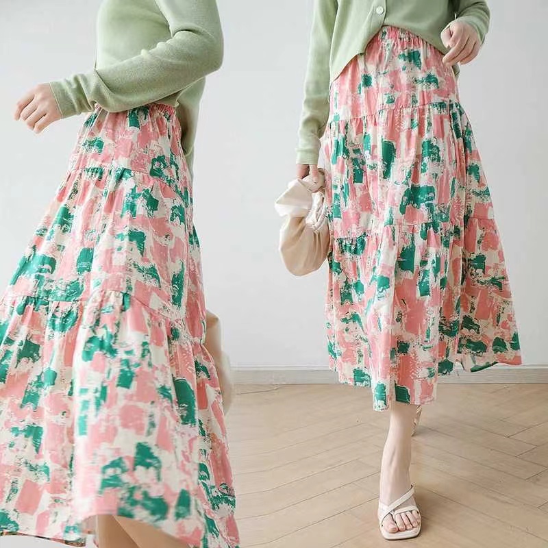 9866松紧腰显瘦半身裙