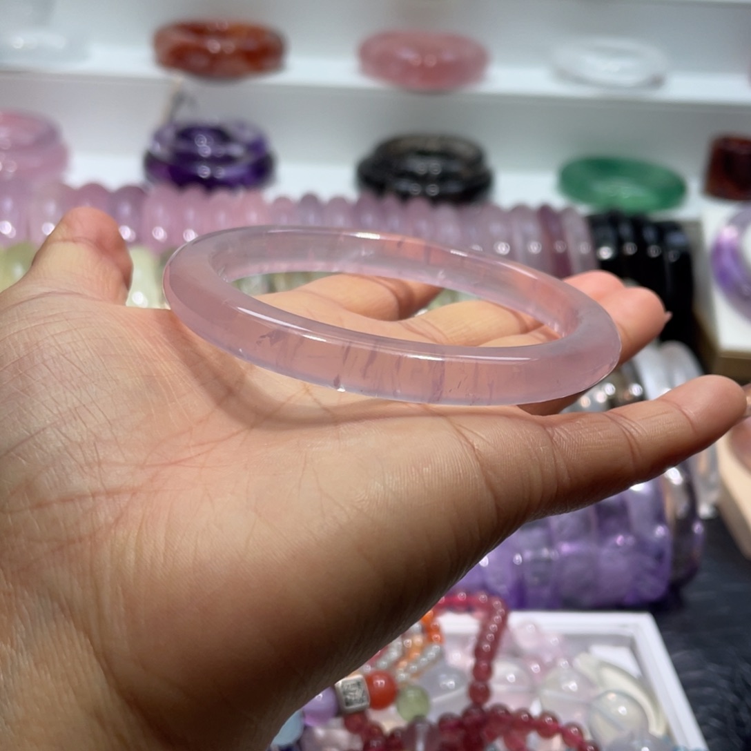 水晶手镯63.6圈口22号未镶嵌