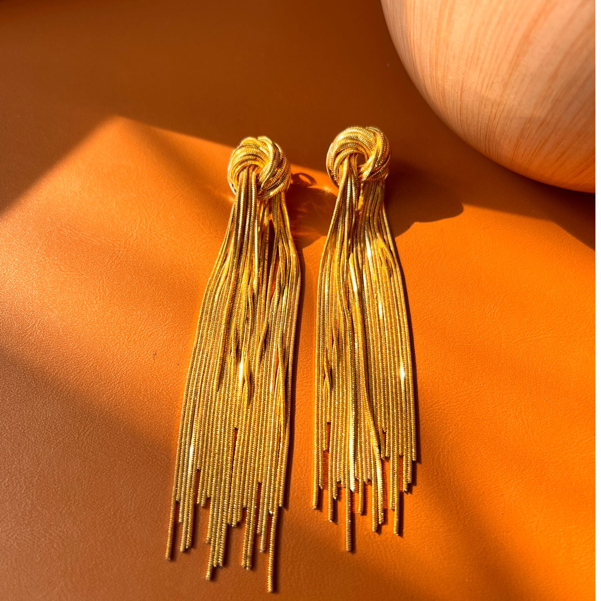 铜合金耳饰 Boonlai  金属打结流苏耳环003