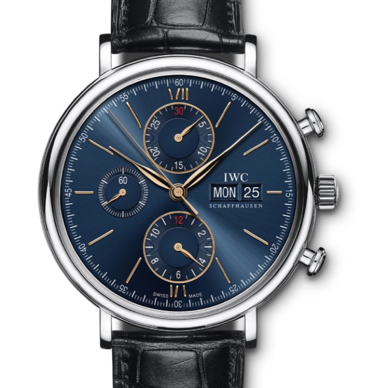 99新 IWC/万国 柏涛菲诺42mm精钢材质蓝盘金针22年全套可实名延保