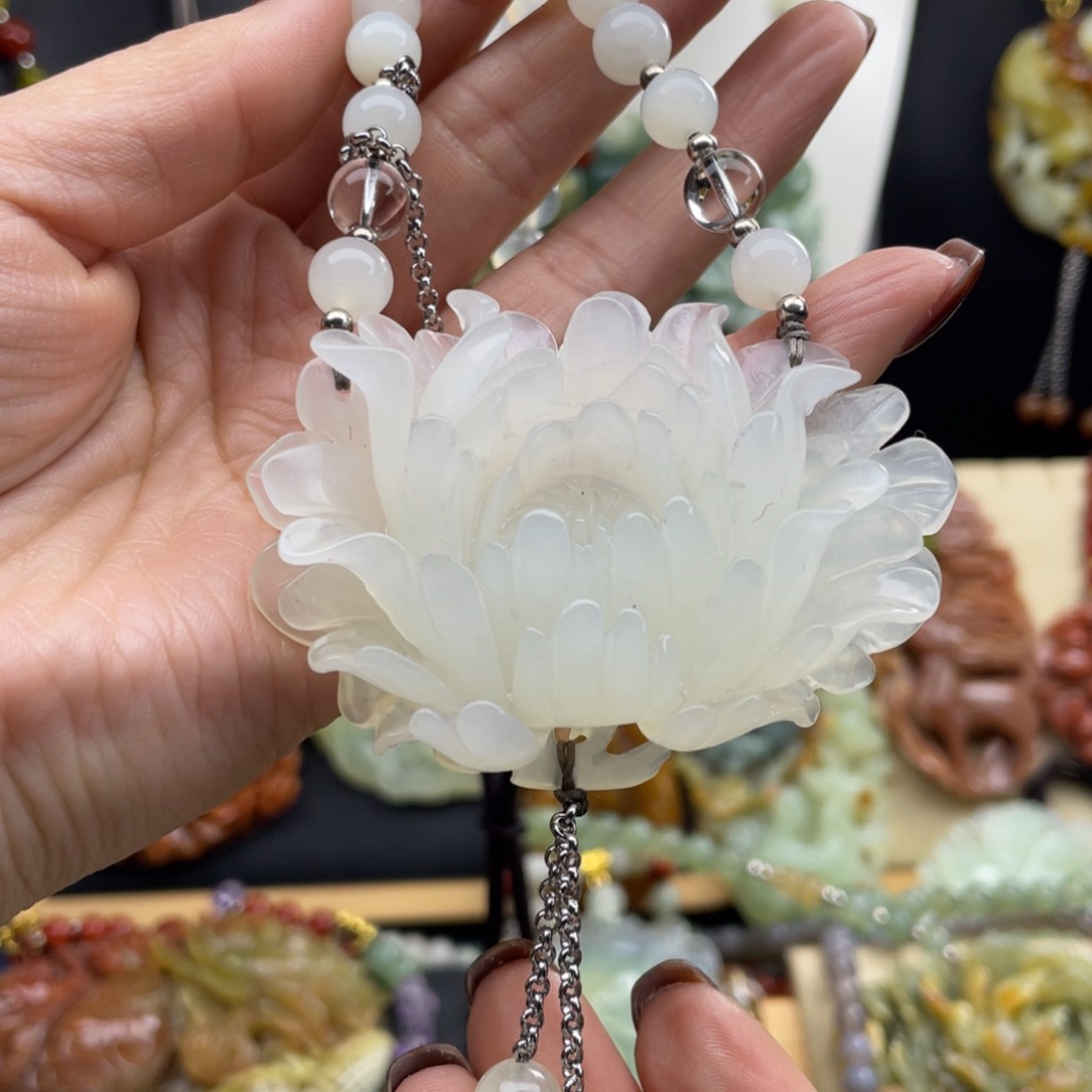 未镶嵌岫玉项链玉*蓉8888