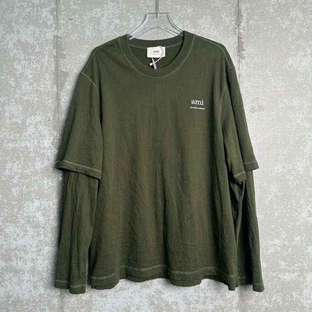 未使用 AMIPARIS XXL*1/双层设计薄圆领卫衣/18211