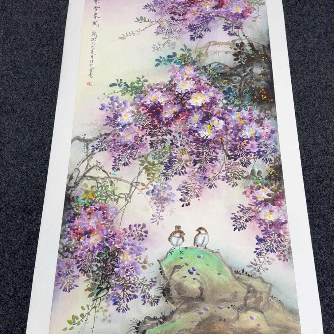 国画纯手绘山水花鸟作品