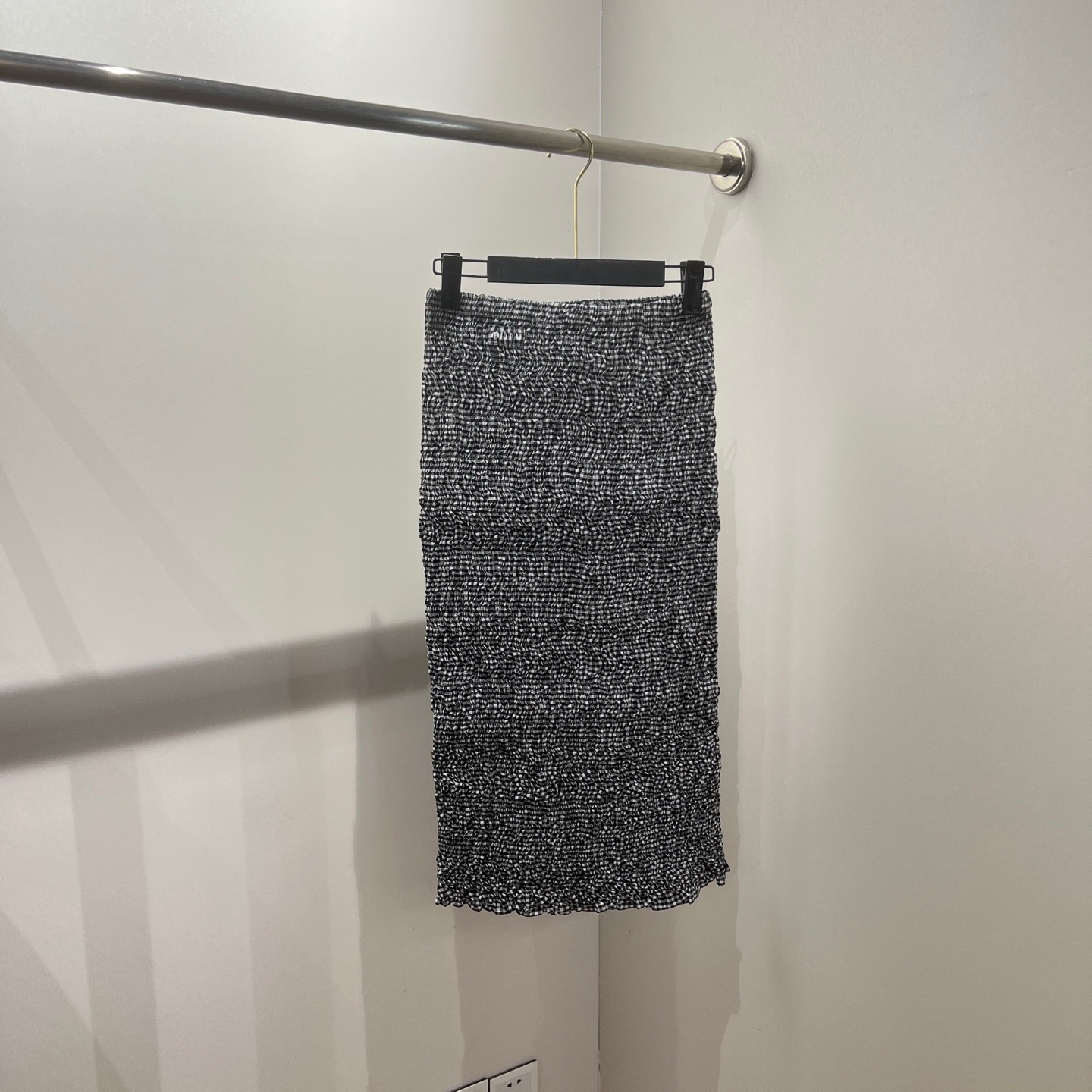 99新 MIU MIU/缪缪 vem544/格纹裙子 38码 聚酯纤维