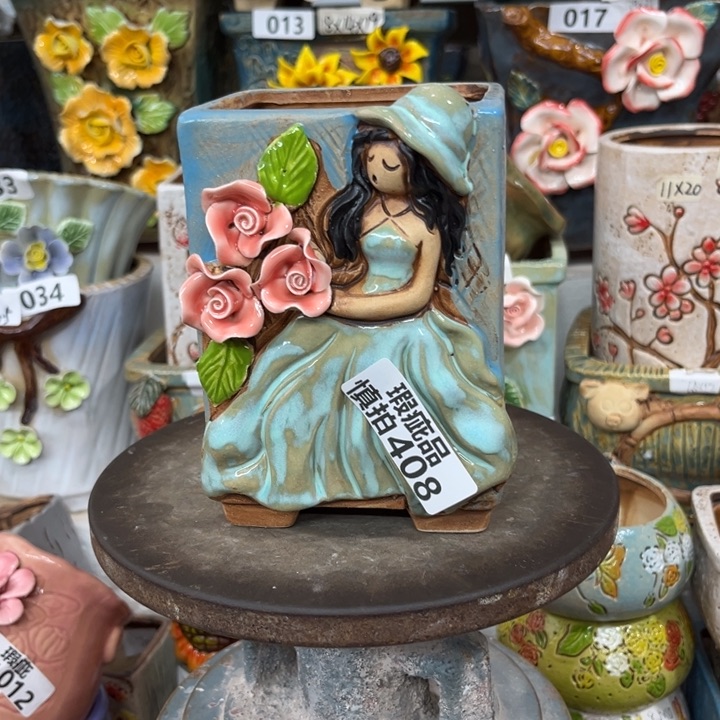 紫砂花盆粗陶材质多肉花盆408