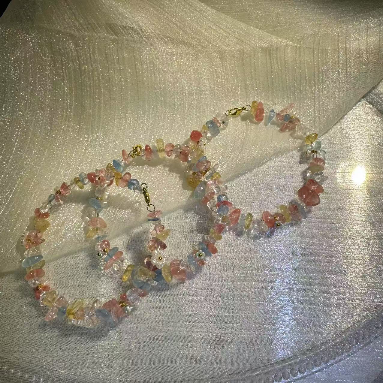 ZB【莫奈花园系列】天然多巴胺水晶素串手链