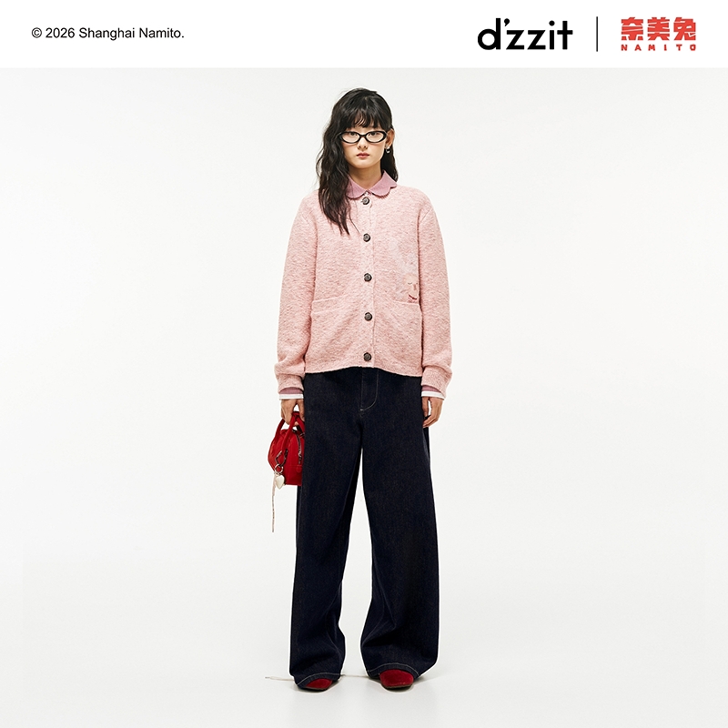 【奈美兔联名款】dzzit地素针织衫26春复古宽松开衫上衣女3K1YE37