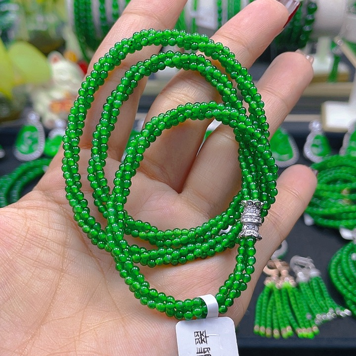 翡翠颈饰未镶嵌麻花项链