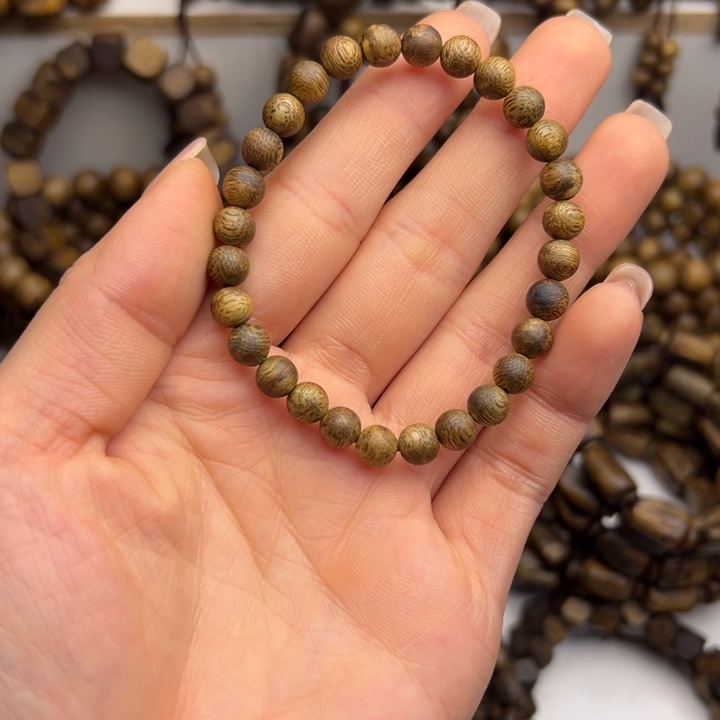 沉香沉香碎屑种植奇楠卡06圆珠单圈