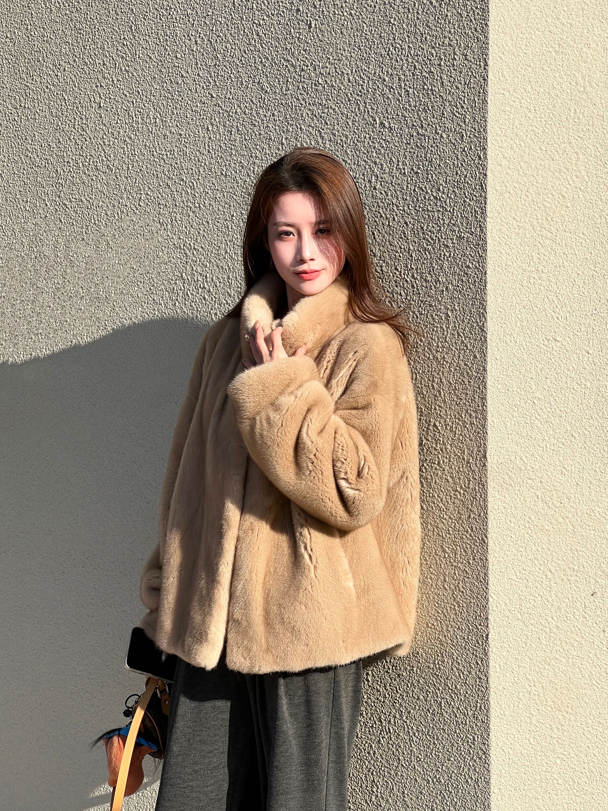 卡卡 【弦上春雪】紫标天鹅绒整貂时尚年轻款皮草外套女