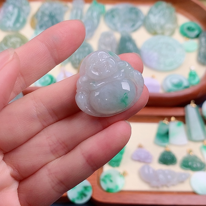 翡翠颈饰18K金镶嵌874345677