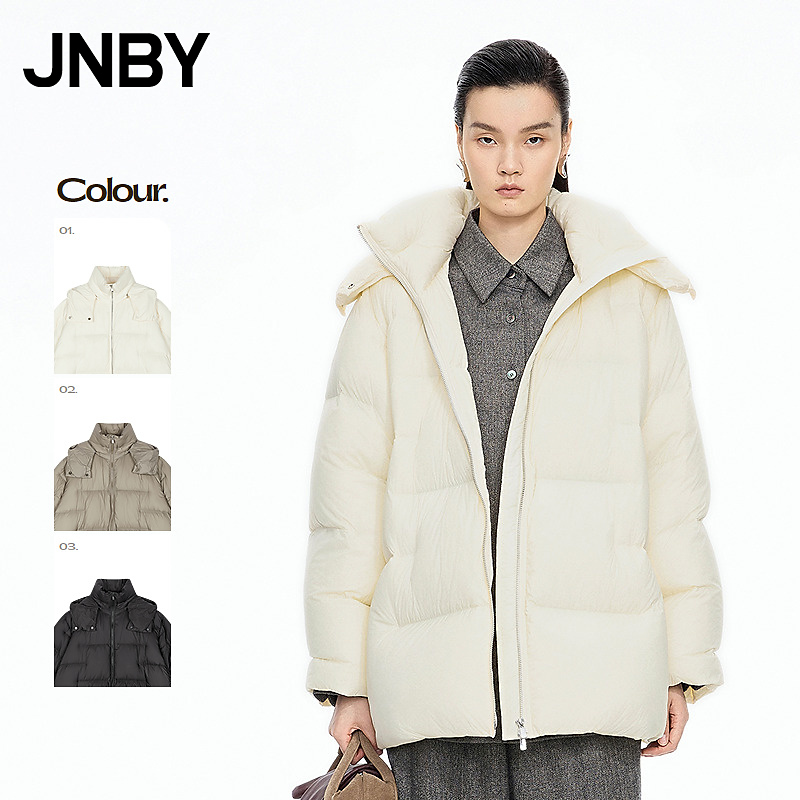 【商场同款】JNBY/江南布衣25冬新品羽绒服中长连帽宽松5PAC13960