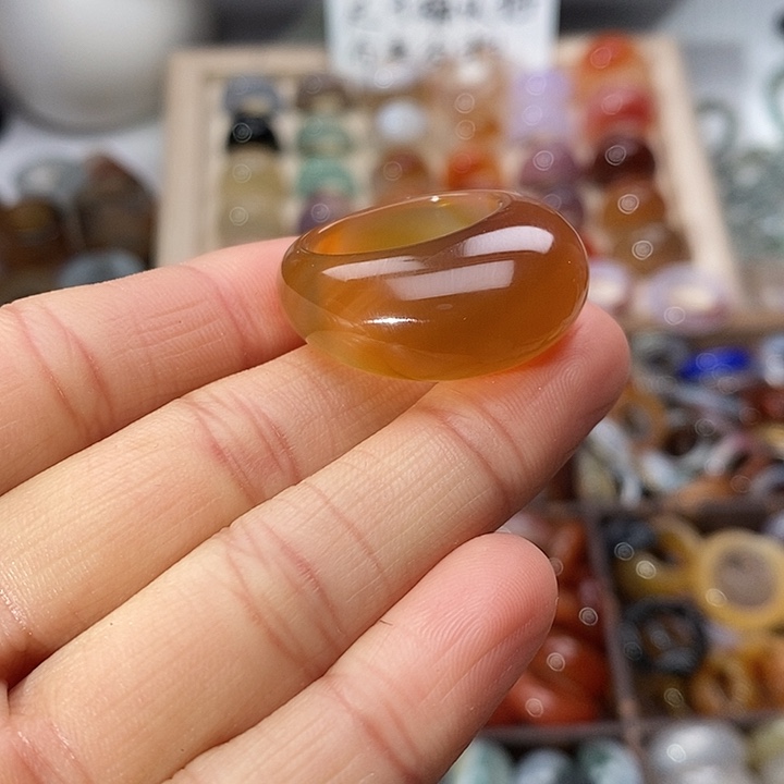 玛瑙/玉髓未镶嵌戒指A 12不退换港21内径19.3