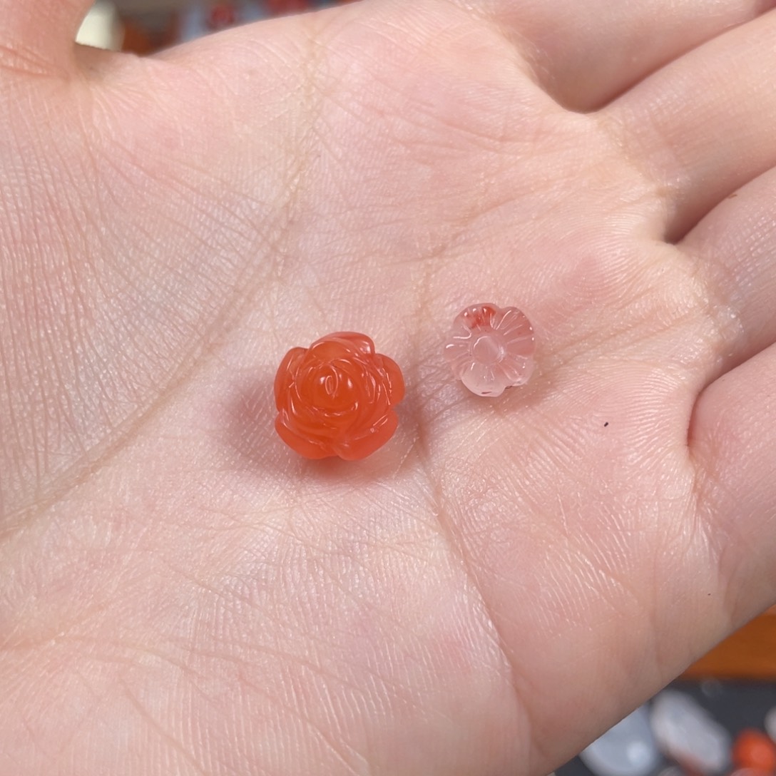 南红玛瑙玫瑰花小花未镶嵌华**丽