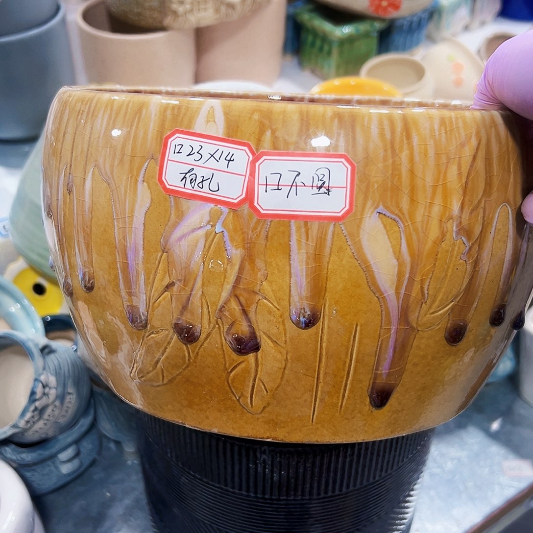 有孔外贸尾单陶瓷花盆凑单10米包邮