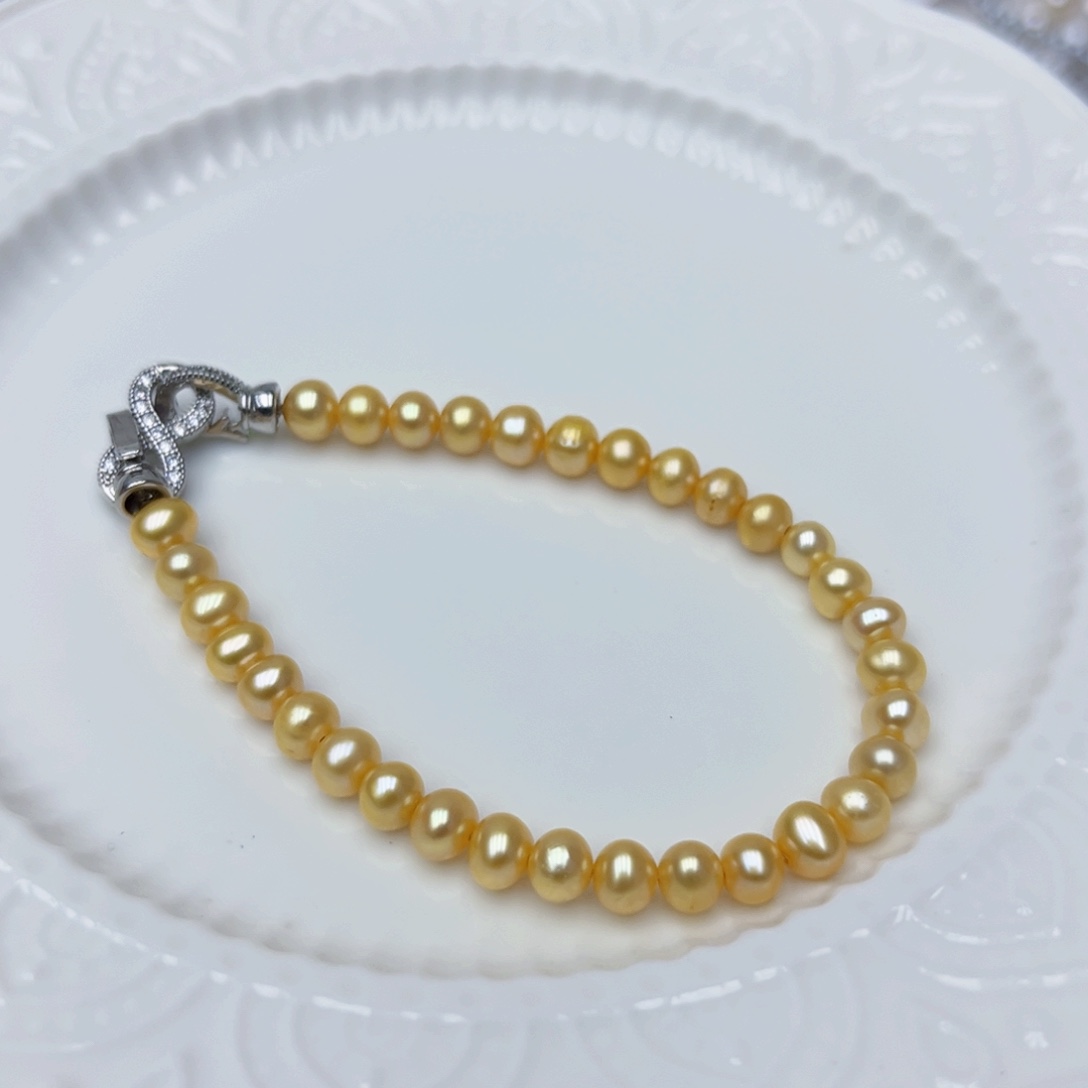 淡水珍珠手绳银S925镶嵌
