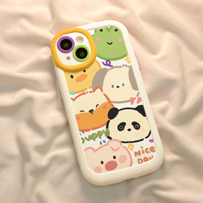 【苹果/华为/荣耀/OPPO/vivo小米】满屏动物磨砂泡芙防摔手机壳